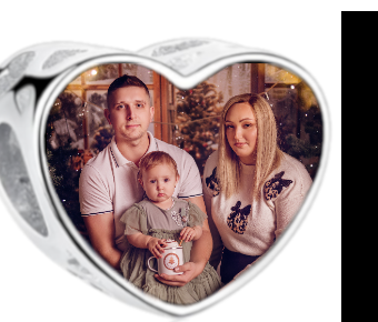 Charms • Zawieszka ze zdjęciem i grawerem • Serce ażurowe 2