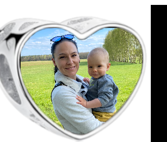 Charms • Zawieszka ze zdjęciem i grawerem • Serce ażurowe 2