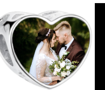 Charms • Zawieszka ze zdjęciem i grawerem • Serce ażurowe 2