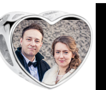 Charms • Zawieszka ze zdjęciem i grawerem • Serce ażurowe 2