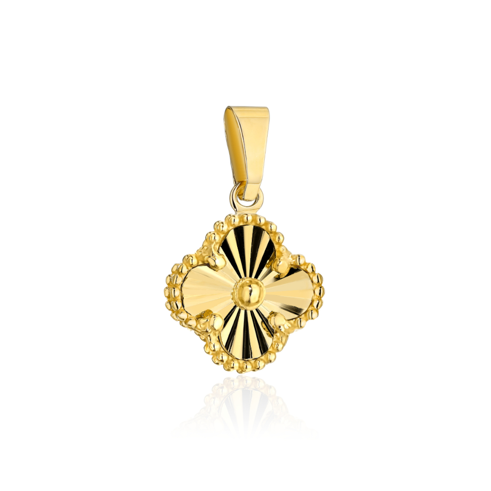 Zawieszka złota diamentowana koniczynka 6mm FUG6-21-Z00517-2 1