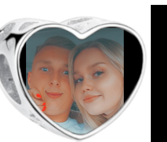 Charms • Zawieszka ze zdjęciem i grawerem • Serce ażurowe 2