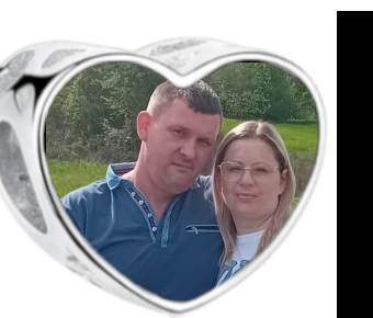 Charms • Zawieszka ze zdjęciem i grawerem • Serce ażurowe 2